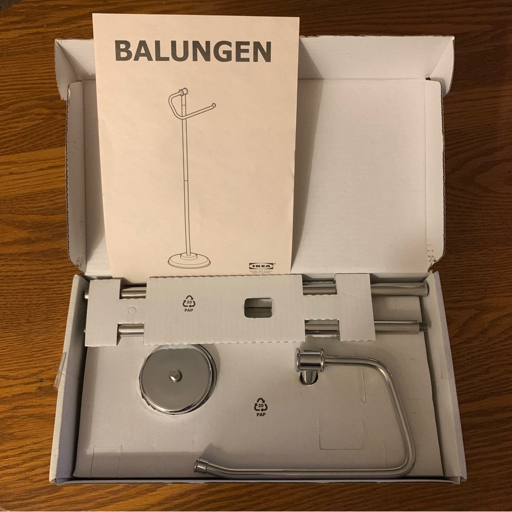 IKEA BALUNGEN 16043 Free Standing Toilet Tissue Paper Holder New In Box